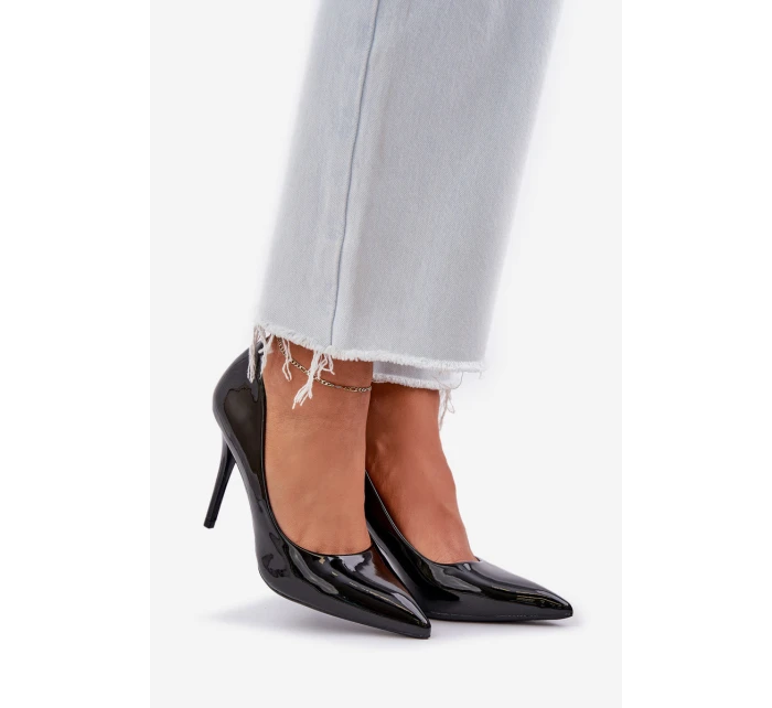 Lakované Lodičky Se  Černé model 21684522 - Boto