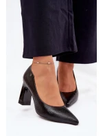 Dámské lodičky na podpatku model 21704941 černé - VINCEZA