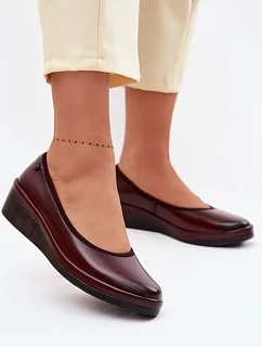 Kožené dámské polobotky na platformě Vinceza 39987 bordó