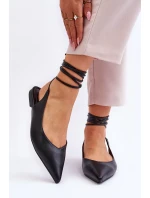 Dámské vázané špičaté baleríny Černá Turriso Dámské vázané špičaté baleríny Černá Turriso