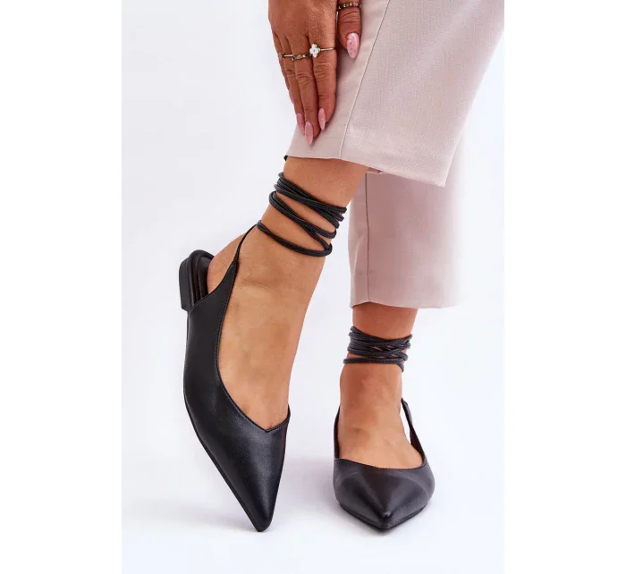 Dámské vázané špičaté baleríny Černá Turriso Dámské vázané špičaté baleríny Černá Turriso