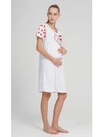 Dámská noční košile mateřská Love Světle šedá s potiskem - Vienetta