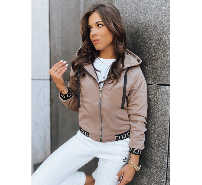 Dámská bunda s kapucí SELENE camel FashionStreet TY3752