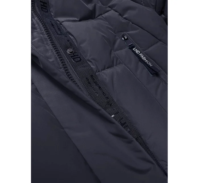 Prošívaná dámská zimní bunda v grafitové barvě LHD (LHD-24572)