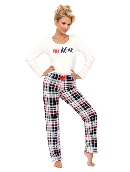 Dámské pyžamo Ho Ho long cream - Donna Dámské pyžamo Ho Ho long cream - Donna