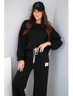 Dámská souprava máslo mikina + kalhoty černý