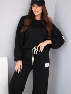 Dámská souprava máslo mikina + kalhoty černý