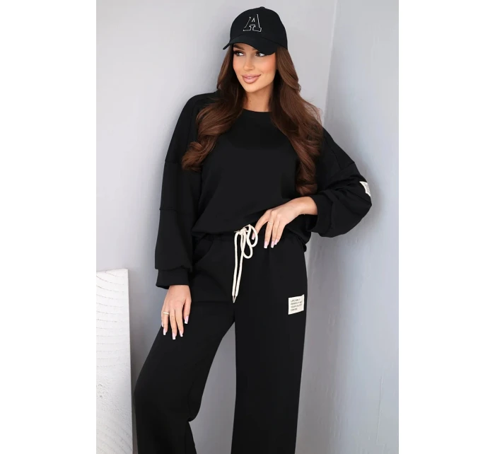 Dámská souprava máslo mikina + kalhoty černý