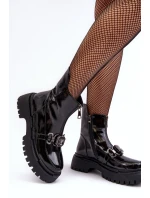 Dámské lakové boty na zip D&A MR870-94 černé Dámské lakové boty na zip D&A MR870-94 černé