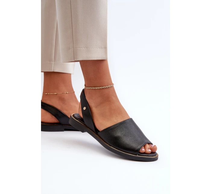 kožené sandály Černé Alivia