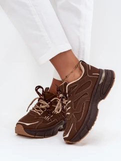 Dámské sportovní tenisky s šněrováním čokoládové model 21710174 - Boto