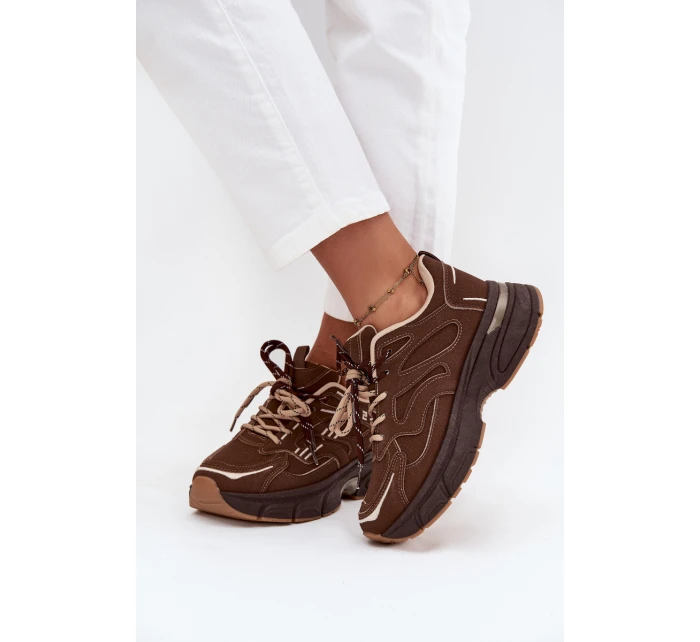 Dámské sportovní tenisky s šněrováním čokoládové model 21710174 - Boto Dámské sportovní tenisky s šněrováním čokoládové model 21710174 - Boto