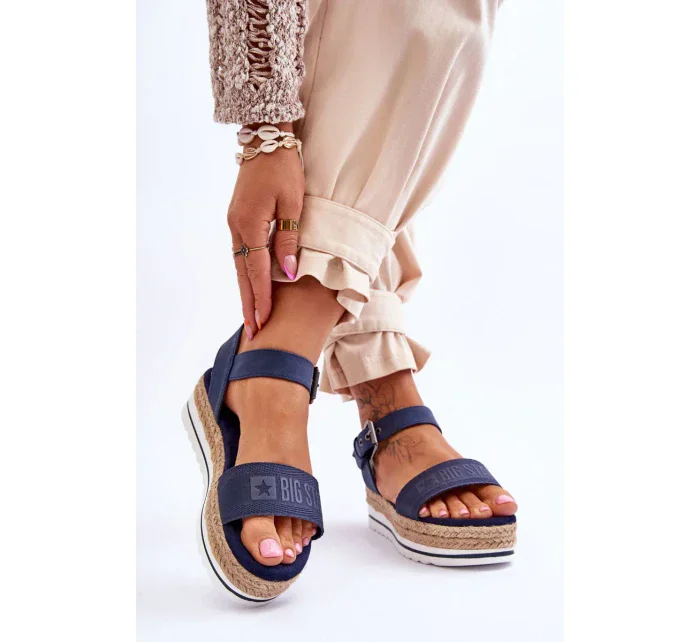 Dámské pohodlné sandály na platformě Big Star námořnická modrá