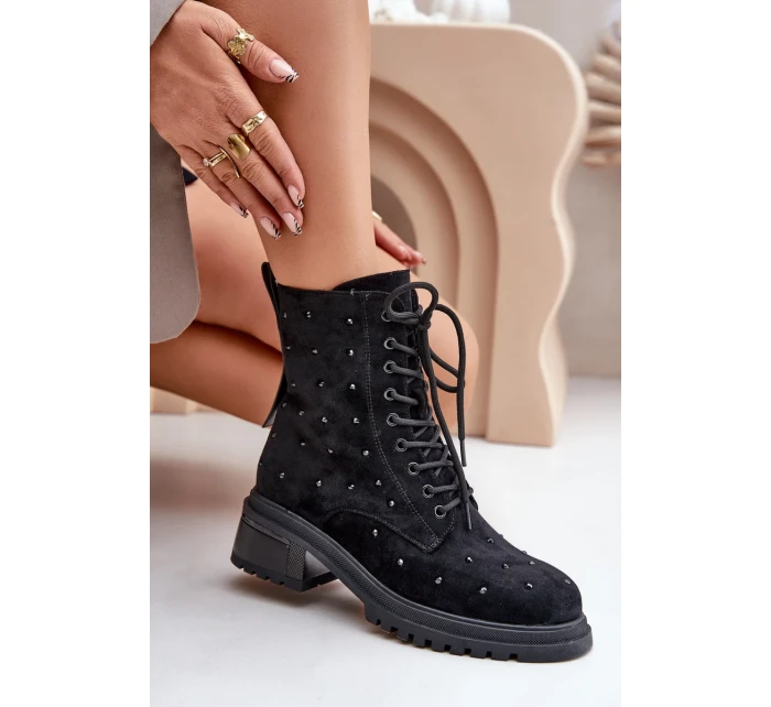 Zdobené Dámské Zateplené Kotníkové Boty D&A MR880-017 Černé