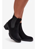 Dámské kotníkové boty na kostičkovém podpatku Luvina – černé Dámské kotníkové boty na kostičkovém podpatku Luvina – černé