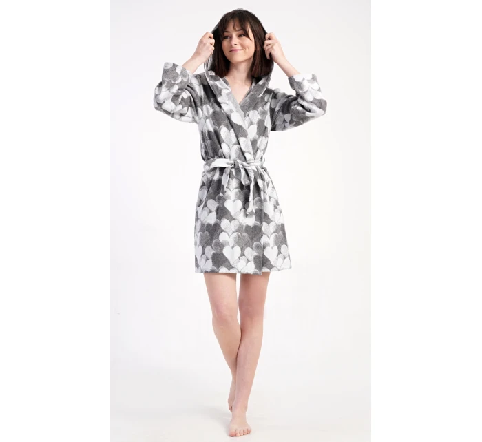 Dámský župan krátký s kapucí Srdce