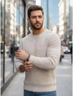 Pánský béžový svetr FashionStreet WX1992 Pánský béžový svetr FashionStreet WX1992