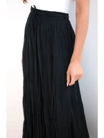 Dámská maxi bavlněná sukně s gumičkou v pase černá