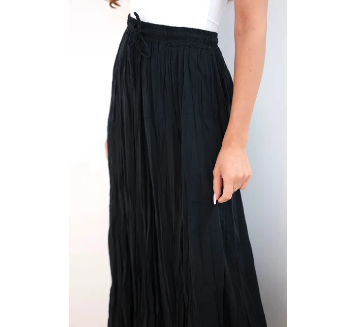 Dámská maxi bavlněná sukně s gumičkou v pase černá