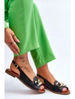 Dámské kožené sandály Lewski Boty Black model 21615988 - Boto