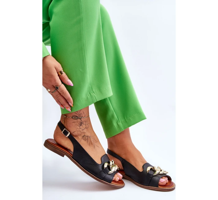 Dámské kožené sandály Lewski Boty Black model 21615988 - Boto