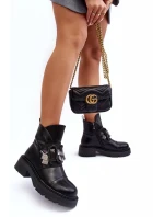 Boty Na Plochém Podpatku A Platformě Sztyblety Černé Linestta