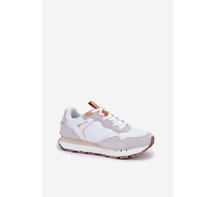 Semišové Lehké Sportovní Boty Pro Ženy Big Star RR274235 HI-POLY SYSTEM Béžové