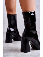 Dámské lakované kozačky Černé Margit