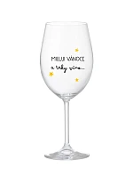 MILUJI VÁNOCE A TAKY VÍNO - čirá sklenice na víno 350 ml