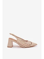 Dámské kožené sandály D-002 Kedira krémové - Bellucci