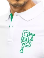 Pánská polokošile s výšivkou bílá FashionStreet PX0439