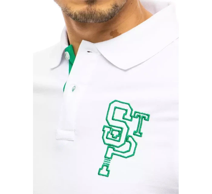 Pánská polokošile s výšivkou bílá FashionStreet PX0439