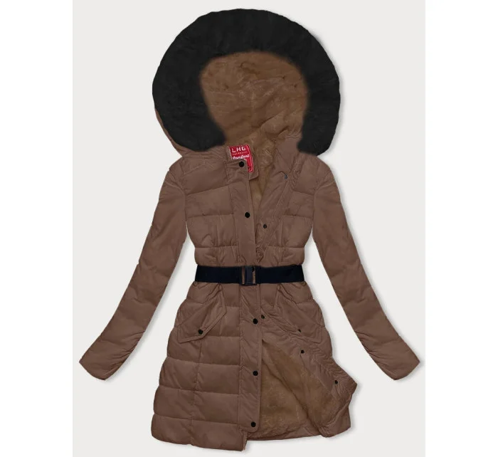 Hnědá péřová dámská zimní bunda (2M-007) Hnědá péřová dámská zimní bunda (2M-007)