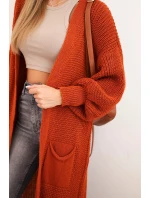 Dlouhý kardigan svetr model 21345049 - K-Fashion