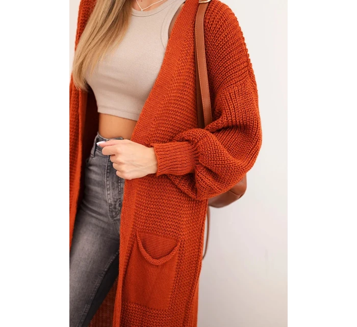 Dlouhý kardigan svetr model 21345049 - K-Fashion