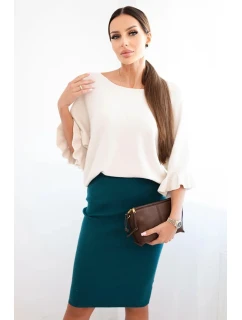 Dámská sukně z úpletu mořská model 21407187 - K-Fashion