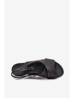 Dámské kožené sandály černé model 21701814 - Zazoo