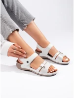 Originální sandály dámské bílé na plochém podpatku Originální sandály dámské bílé na plochém podpatku