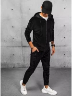 Pánská černá velurová mikina FashionStreet BX5544