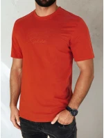 Pánské oranžové tričko s potiskem Dstreet RX5411 Pánské oranžové tričko s potiskem Dstreet RX5411