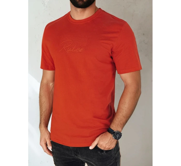 Pánské oranžové tričko s potiskem Dstreet RX5411 Pánské oranžové tričko s potiskem Dstreet RX5411