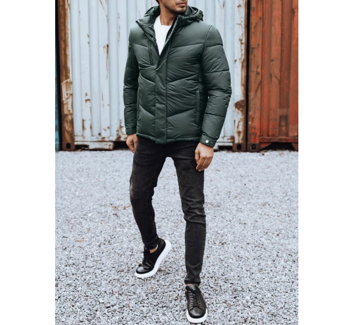 Pánská zimní bunda s odepínací kapucí zelená FashionStreet TX4832