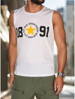 Pánská košile bez rukávů bílá FashionStreet RX5651