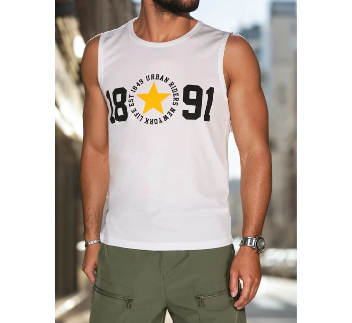 Pánská košile bez rukávů bílá FashionStreet RX5651