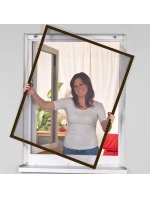 ALU OKENNÍ MOSKYTIÉRA 100X120 HNĚDÁ PLUS