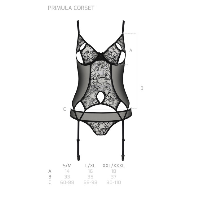 Passion Primula corset kolor:black