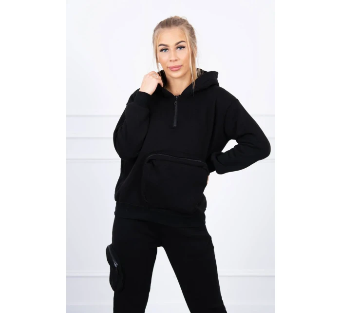 Izolovaná sada s ozdobnou kapsou černá