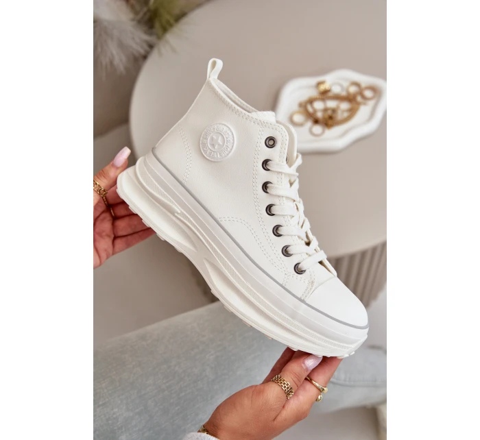 Dámské Tenisky Na Platformě Eko Kůže Big Star OO274064 Bílé Dámské Tenisky Na Platformě Eko Kůže Big Star OO274064 Bílé