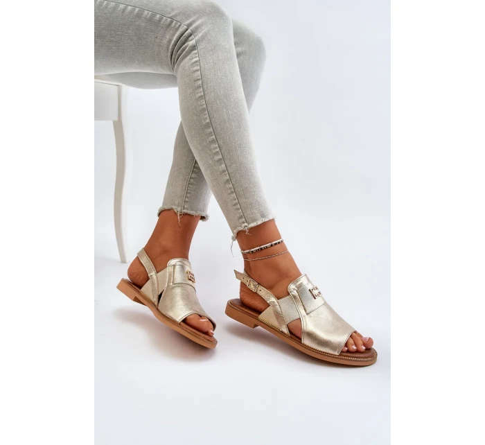 Dámské kožené sandály Zazoo zlaté Dámské kožené sandály Zazoo zlaté