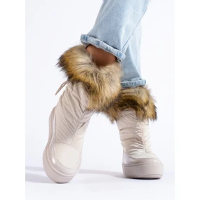 Moderní dámské zlaté  sněhule platforma